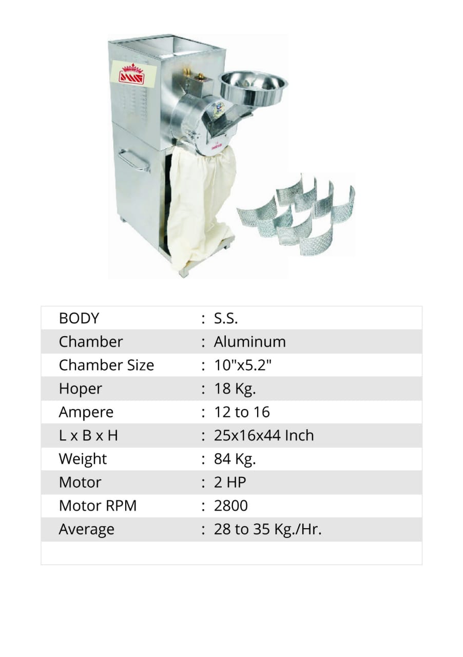 2 HP (Single Phase) S.S. 2 In 1 A-Class Multi Purpose Machine