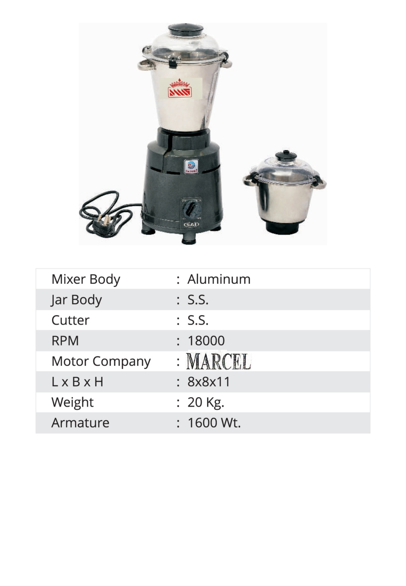 Aluminum Mixer Machine