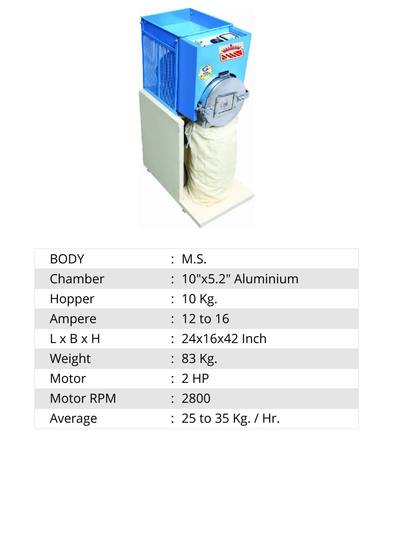 2 HP M.S. 2 In 1 A-Class Multi Purpose Machine