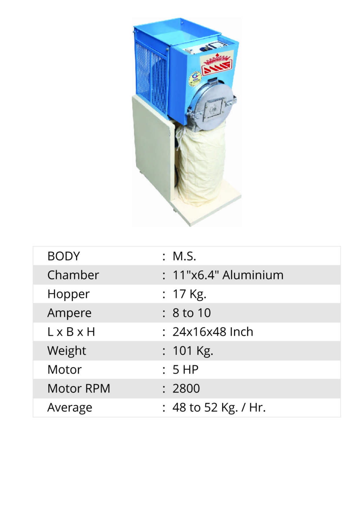 5 HP M.S. 2 In 1 A-Class Multi Purpose Machine