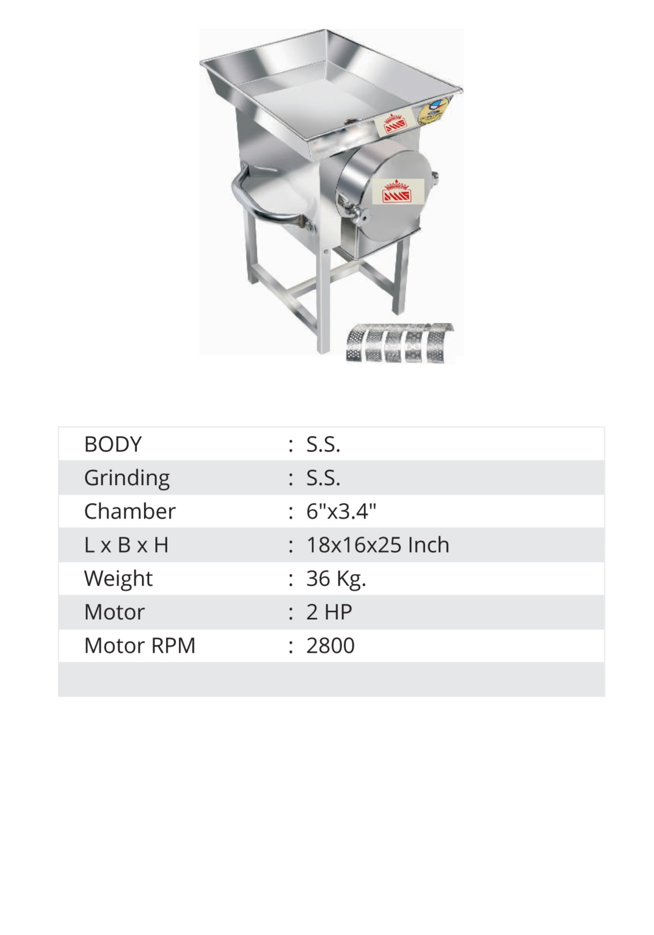 6" 2HP Gravy Machine